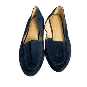 Talbots Blue Suede Leather Smoking Loafers 7